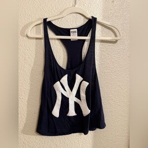 PINK Victoria's Secret Dark Blue Tank with White Logo